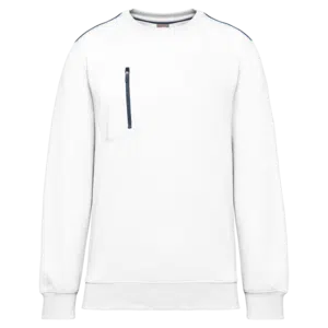 WK. Designed To Work Day To Day sweater zakje met contrasterende rits in White / Navy